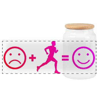 Geschenkidee für einen Running mit Running - Panorama Keksdose mit Holzdeckel - Weiß - Vorne