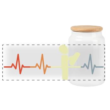Architecte rétro Heartbeat - Boîte à biscuits avec couvercle en bois - blanc - Devant