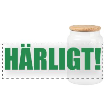 Green-black from Gothenburg - Panoramic Cookie Jar with Wooden Lid - white - Front