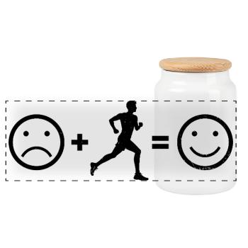 Idée cadeau pour une course à pied - Boîte à biscuits avec couvercle en bois - blanc - Devant