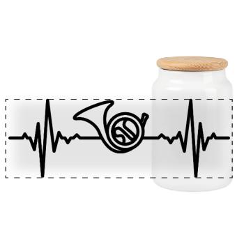 Ligne du Cor Français - Boîte à biscuits avec couvercle en bois - blanc - Devant
