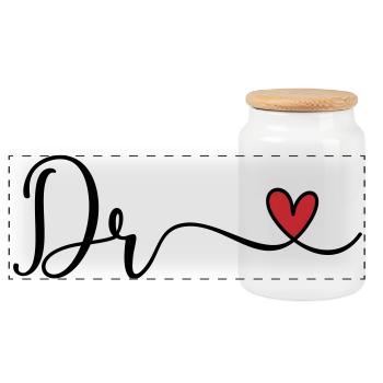 Dr - Panoramic Cookie Jar with Wooden Lid - white - Front