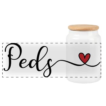 Pédiatrie - Boîte à biscuits avec couvercle en bois - blanc - Devant