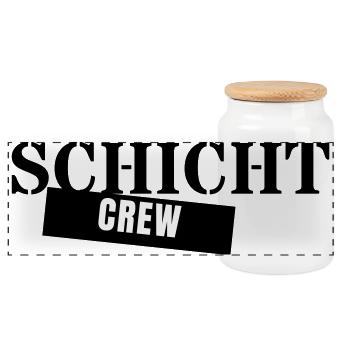 Shift Crew - Shift Work Colleagues Night Shift - Panoramic Cookie Jar with Wooden Lid - white - Front