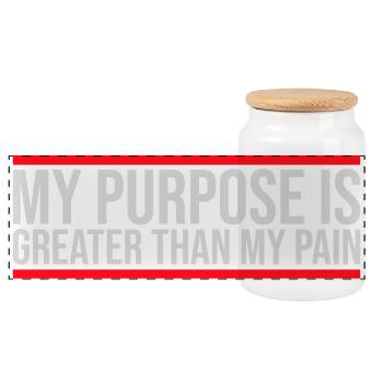 My Purpose Is Greater Than My Pain Meaning Quote Logo - Panoramic Cookie Jar with Wooden Lid - white - Front