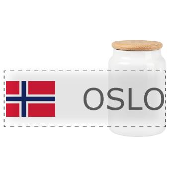 Norway Flag - Oslo - Norge - Norwegen - Panoramic Cookie Jar with Wooden Lid - white - Front