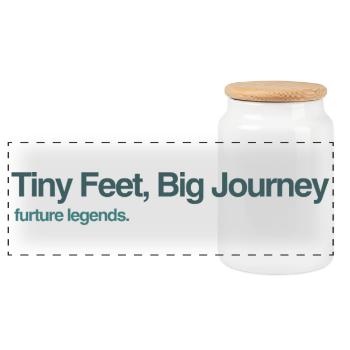 Tiny Feet, Big Journey: Zukunftslegenden - Panorama Keksdose mit Holzdeckel - Weiß - Vorne