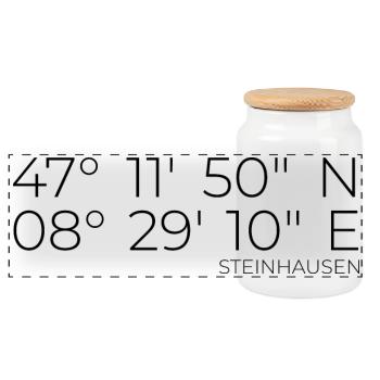 Coordinates Steinhausen Canton of Zug - Panoramic Cookie Jar with Wooden Lid - white - Front