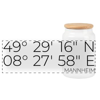coordinates Monnem Mannheim - Panoramic Cookie Jar with Wooden Lid - white - Front