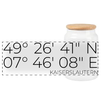 coordinates Kaiserslautern - Panoramic Cookie Jar with Wooden Lid - white - Front