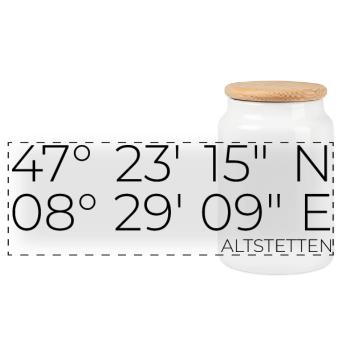 Coordinates Kreis 9 Altstetten Zürich - Panoramic Cookie Jar with Wooden Lid - white - Front