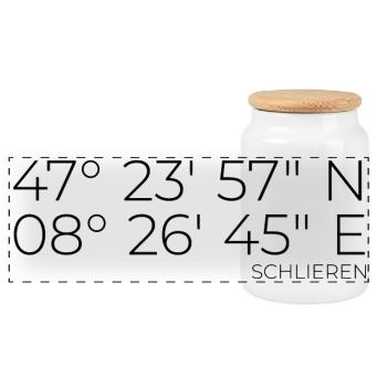 Coordinates Schlieren Zurich - Panoramic Cookie Jar with Wooden Lid - white - Front