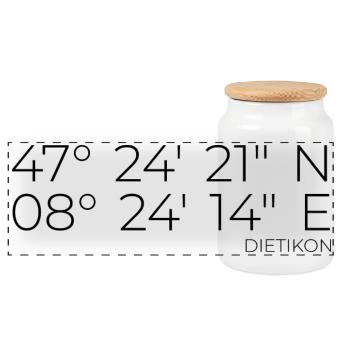 Coordinates Dietikon Zurich - Panoramic Cookie Jar with Wooden Lid - white - Front