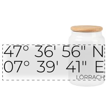 Coordonnées Lörrach - Boîte à biscuits avec couvercle en bois - blanc - Devant