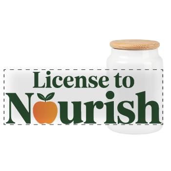 LICENSE TO NOURISH Registered Dietitian Expert  - Panoramic Cookie Jar with Wooden Lid - white - Front
