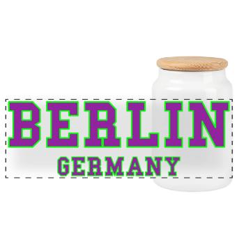 Berlin, Allemagne - Boîte à biscuits avec couvercle en bois - blanc - Devant