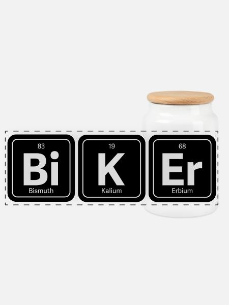 Bi K Er Biker - Panorama Keksdose mit Holzdeckel - Weiß