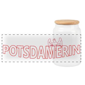 POTSDAMERIN - Panorama Keksdose mit Holzdeckel - Weiß - Vorne