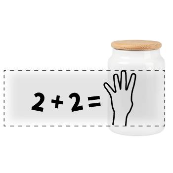 Witziges 2+2=4 Mathematik Shirt - Panorama Keksdose mit Holzdeckel - Weiß - Vorne