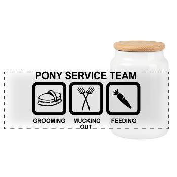 6061912 127024060 Pony - Boîte à biscuits avec couvercle en bois - blanc - Devant