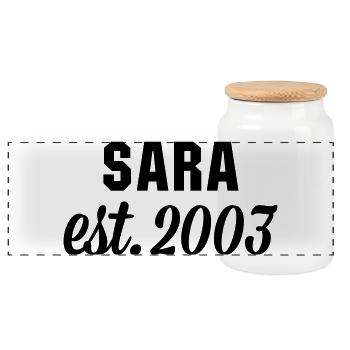 Sara est 2003 - Panorama Keksdose mit Holzdeckel - Weiß - Vorne