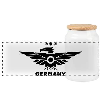 Adler Germany Germany black black - Panoramic Cookie Jar with Wooden Lid - white - Front
