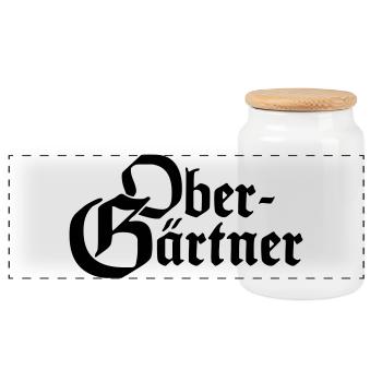 Obergärtner Frkt - Panorama Keksdose mit Holzdeckel - Weiß - Vorne