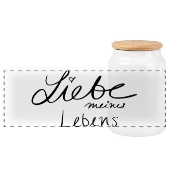 Liebe meines Lebens - Panorama Keksdose mit Holzdeckel - Weiß - Vorne