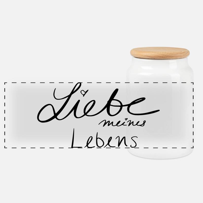 Amour de ma vie - Boîte à biscuits avec couvercle en bois - blanc