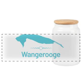 Wangerooge | Carte de conception - Boîte à biscuits avec couvercle en bois - blanc - Devant