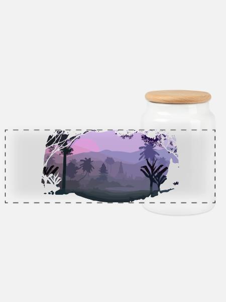 Landschaft - Panorama Keksdose mit Holzdeckel - Weiß