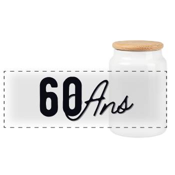 T-shirt Humour Anniversaire 60 Ans - Idée Cadeau - Boîte à biscuits avec couvercle en bois - blanc - Devant