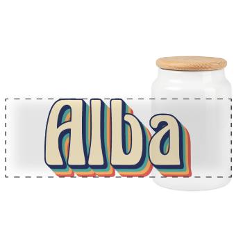 Vintage Retro Sunrise T-Shirt T-Shirt Geschenkidee - Panorama Keksdose mit Holzdeckel - Weiß - Vorne