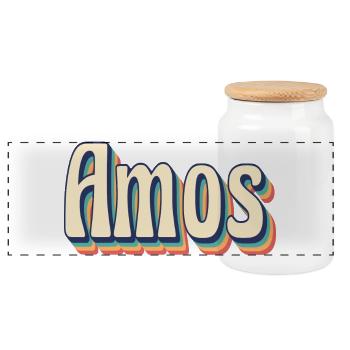 Vintage Retro Amos T-Shirt T-Shirt Gift Idea - Panoramic Cookie Jar with Wooden Lid - white - Front
