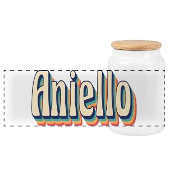 Aniello t-shirt rétro vintage t-shirt cadeau - Boîte à biscuits avec couvercle en bois - blanc - Devant