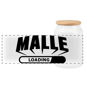 Malle loading - Panoramic Cookie Jar with Wooden Lid - white - Front