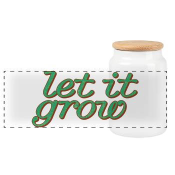 Laissez-le pousser – Green Spirit - Boîte à biscuits avec couvercle en bois - blanc - Devant