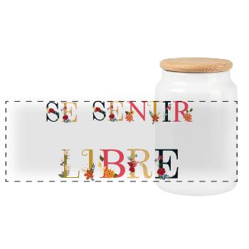 Se Sentir Libre - Boîte à biscuits avec couvercle en bois - blanc - Devant