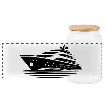 Luxury on the Waves Cruise Dreams Holidays - Panoramic Cookie Jar with Wooden Lid - white - Front