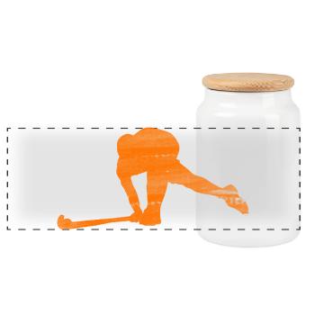 Hockey Pays-Bas - Boîte à biscuits avec couvercle en bois - blanc - Devant