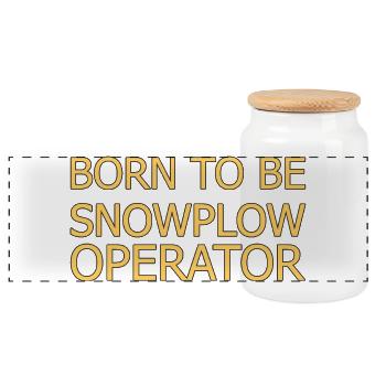 Snowplow Operator Born To Be Schneepflugfahrer - Panorama Keksdose mit Holzdeckel - Weiß - Vorne