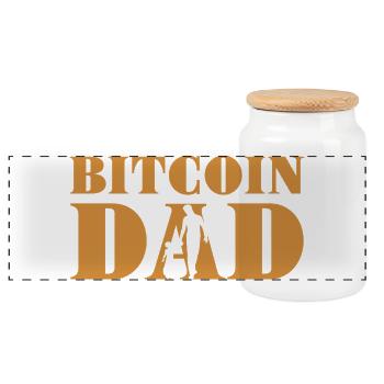 Papa Bitcoin - Boîte à biscuits avec couvercle en bois - blanc - Devant