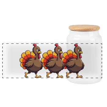 Bébé dinde de Thanksgiving - Boîte à biscuits avec couvercle en bois - blanc - Devant