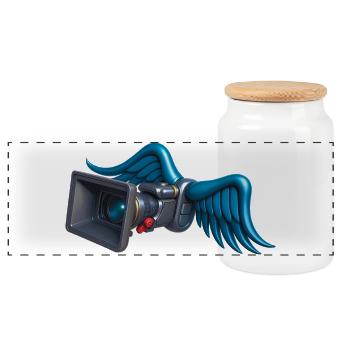 ANGELIC CAM - sound & vision - Boîte à biscuits avec couvercle en bois - blanc - Devant