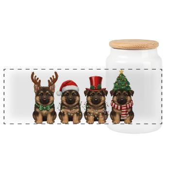Tigby Cat Lumières de Noël Vintage - Boîte à biscuits avec couvercle en bois - blanc - Devant