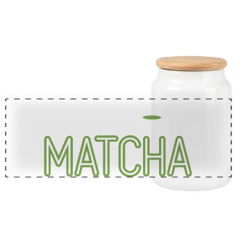 Matcha Tee Spruch Grüner Tee Like You Very Matcha - Panorama Keksdose mit Holzdeckel - Weiß - Vorne