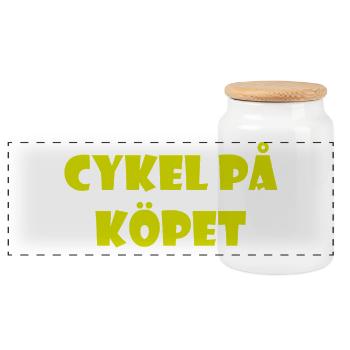 Humour parlant de Duva – Göteborg - Boîte à biscuits avec couvercle en bois - blanc - Devant