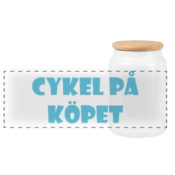 Talking Duva – Gothenburg humor - Panoramic Cookie Jar with Wooden Lid - white - Front
