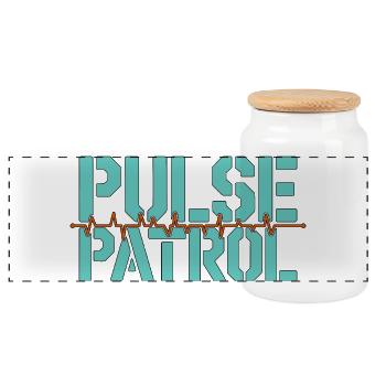 Cardiac Tech Pulse Patrol Pacemaker Technician - Panorama Keksdose mit Holzdeckel - Weiß - Vorne
