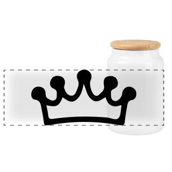 Symbolisme de la couronne - Boîte à biscuits avec couvercle en bois - blanc - Devant